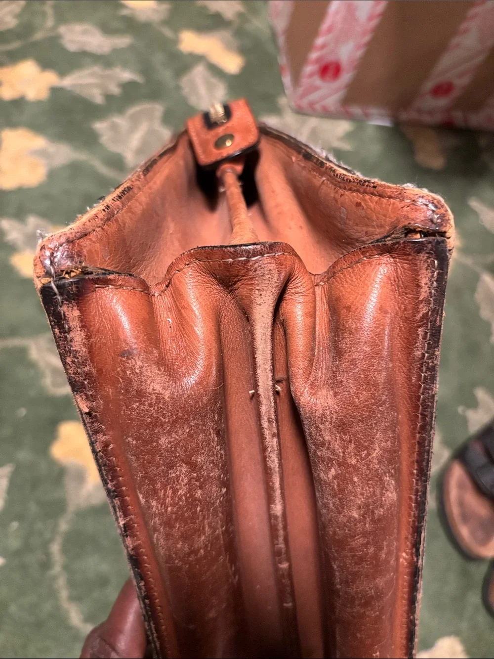 Men's Tan Leather Briefcase with Top Handle